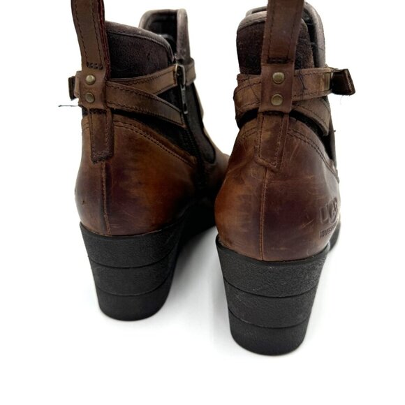 UGG EMALIE STOUT WATERPROOF LEATHER ANKLE WEDGE BOOT US 10 / EU 41 / UK 8.5 - Picture 4 of 13